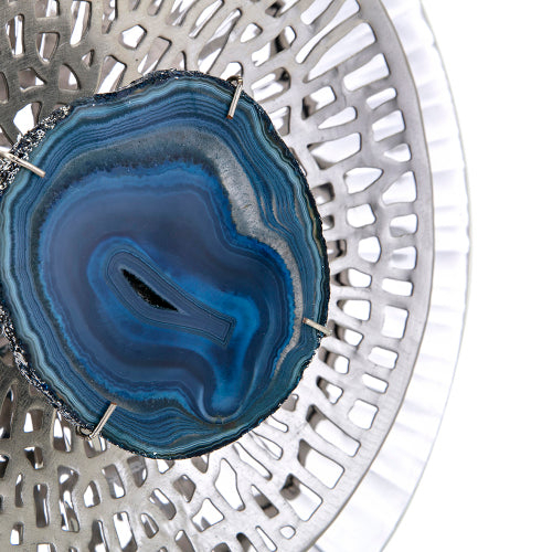 Silver Textured Oversized Disc Wall Decor for Living Room & Bedroom