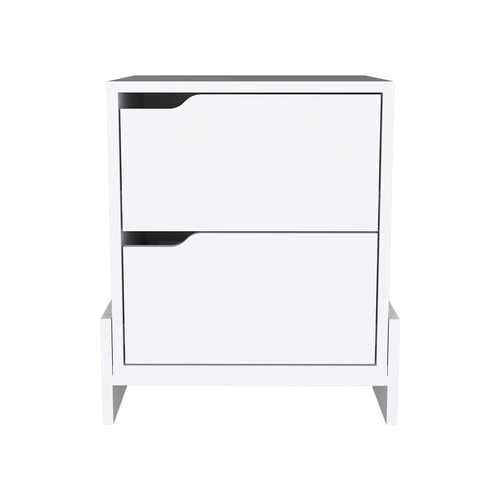 Nightstand Brookland, Bedside Table with Double Drawers