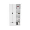 White Dover Armoire with Four Shelves and Drawer