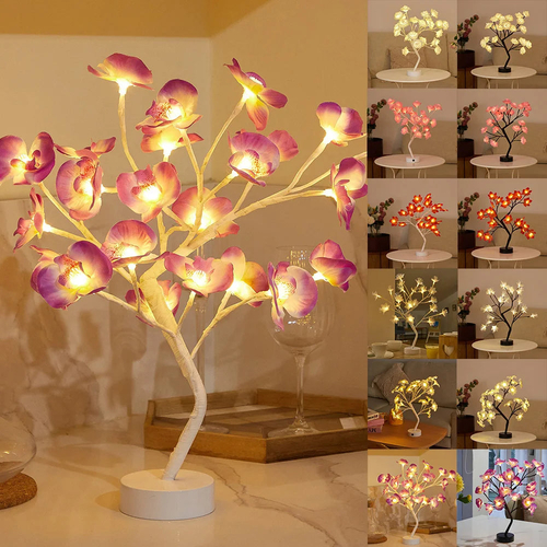 LED Rose Flower Table Lamp with USB/Battery Options
