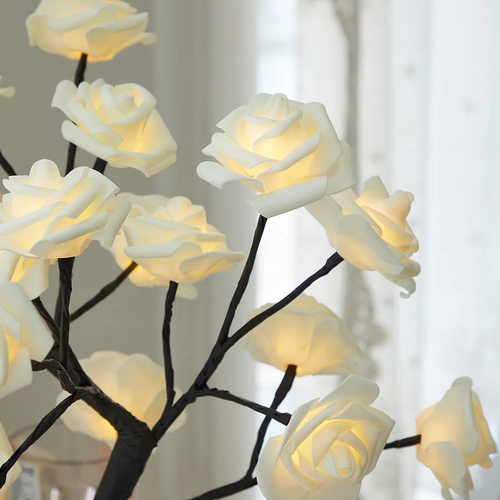 LED Rose Flower Table Lamp with USB/Battery Options