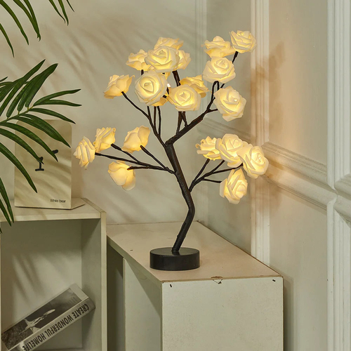 LED Rose Flower Table Lamp with USB/Battery Options
