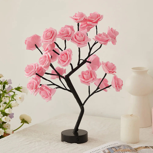 LED Rose Flower Table Lamp with USB/Battery Options