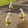 Banana Duck Art Statue - Funny Garden Yard Outdoor Decor