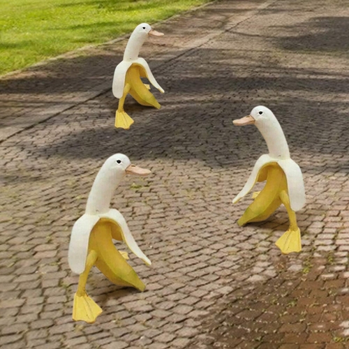 Banana Duck Art Statue - Funny Garden Yard Outdoor Decor