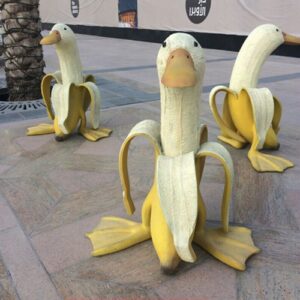 Banana Duck Art Statue - Funny Garden Yard Outdoor Decor