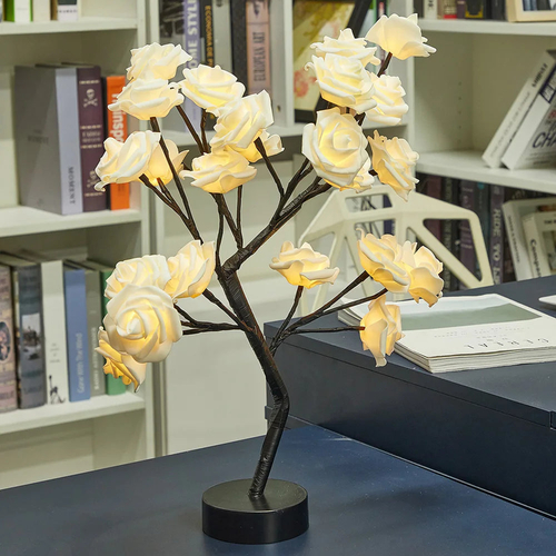 LED Rose Flower Table Lamp with USB/Battery Options