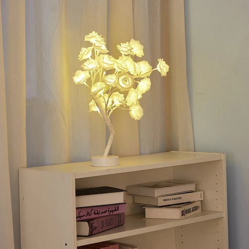 LED Rose Flower Table Lamp with USB/Battery Options