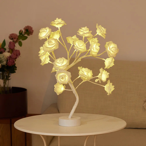 LED Rose Flower Table Lamp with USB/Battery Options