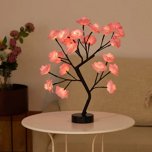 LED Rose Flower Table Lamp with USB/Battery Options