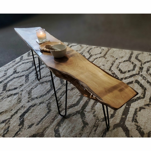 Live Edge Coffee Table with Durable Hairpin Legs