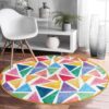 Colorful Kids Playroom Round Rug – Washable & Soft