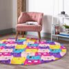 Cats Pattern Washable Round Rug for Home Decor