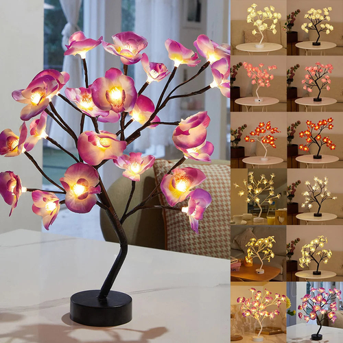 LED Rose Flower Table Lamp with USB/Battery Options