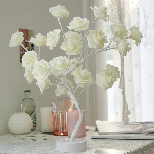 LED Rose Flower Table Lamp with USB/Battery Options
