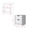 Bennett 2 Piece Bedroom Set, Nightstand + Dressera, White Finish