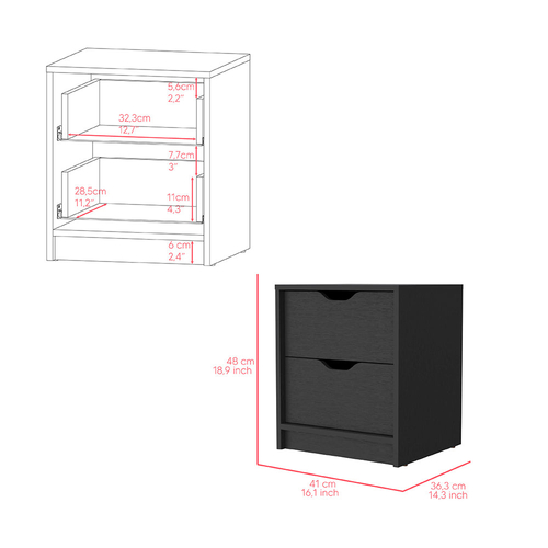 Bennett 2 Piece Bedroom Set, Nightstand + Dresser