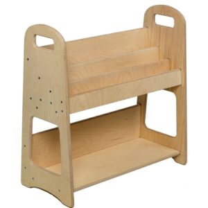 Large Wooden Montessori Bookshelf for Kids
