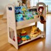 Large Wooden Montessori Bookshelf for Kids