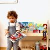 Large Wooden Montessori Bookshelf for Kids