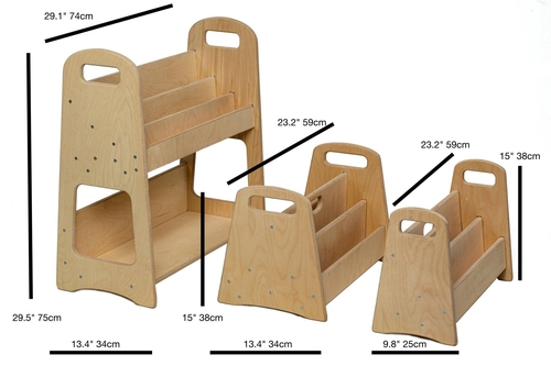 Large Wooden Montessori Bookshelf for Kids