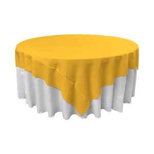 Durable Polyester Poplin Square Tablecloth, 72"x72", Yellow