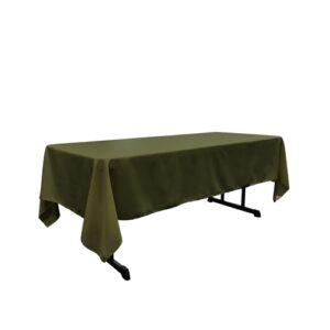 Olive Polyester Poplin Rectangular Tablecloth 60"x120"