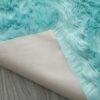 Cozy Ultra Soft Fluffy Faux Fur Turquoise Area Rug