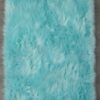 Cozy Ultra Soft Fluffy Faux Fur Turquoise Area Rug
