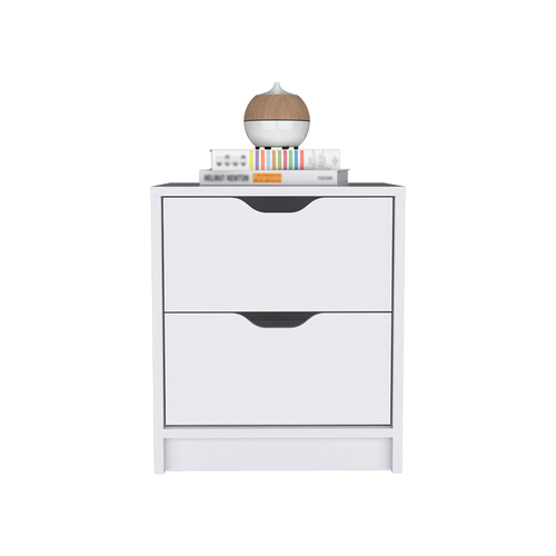 Bennett 2 Piece Bedroom Set, Nightstand + Dressera, White Finish