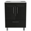 Modern Black Bathroom Vanity with Double Doors and Drawer