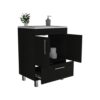 Modern Black Bathroom Vanity with Double Doors and Drawer