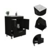 Modern Black Bathroom Vanity with Double Doors and Drawer