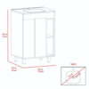 Modern White Vanity Cabinet with Double Doors and Open Shelves