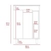 Modern White Vanity Cabinet with Double Doors and Open Shelves