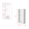 White Dover Armoire with Four Shelves and Drawer