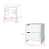 Nightstand Brookland, Bedside Table with Double Drawers