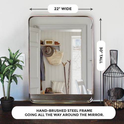 Elegant Gold Bathroom Hanging Mirror, 22"x30”