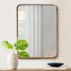 Elegant Gold Bathroom Hanging Mirror, 22"x30”