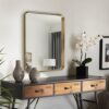 Elegant Gold Bathroom Hanging Mirror, 22"x30”