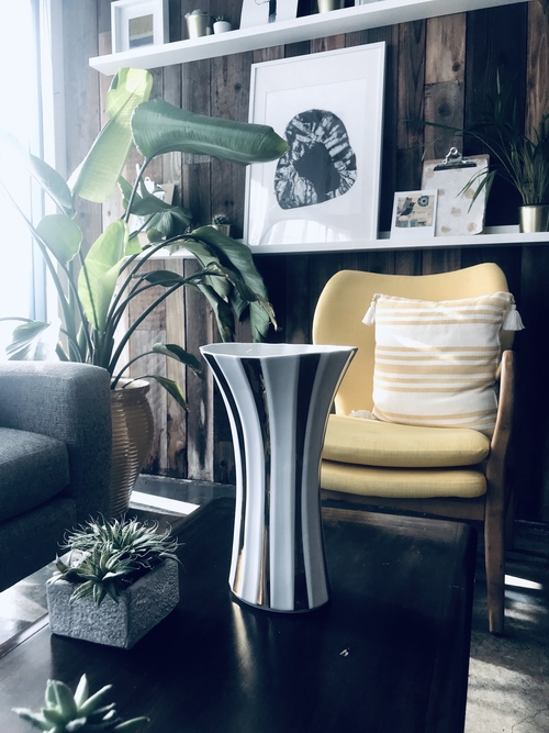 Gold Stripe Retro Style Porcelain Vase - Art Deco Inspired
