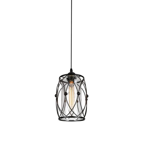 Nordic Minimalist Pendant Lamp - Rustic Industrial Black Cage