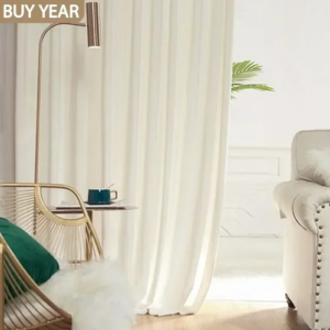 Nordic Curtains for Living Room | Simple Velvet Light-Filtering Design