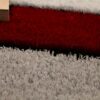 Aria Red & Gray Soft Pile Shaggy Area Rug