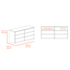 6 Drawer Double Dresser Tronx, White Finish, Spacious Storage