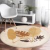 Abstract Round Rug | Boho Circle Carpet | Non-Slip Area Rug