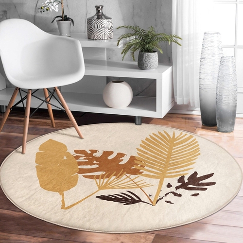 Abstract Round Rug | Boho Circle Carpet | Non-Slip Area Rug