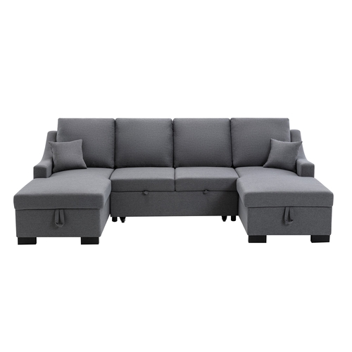 Upholstery Sleeper Sectional Sofa with Storage Chaise