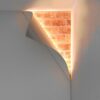 18"H Big Reveal LED Corner Light with Curved Metal Design