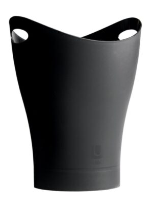 Translucent Black Polypropylene Waste Basket with Handles